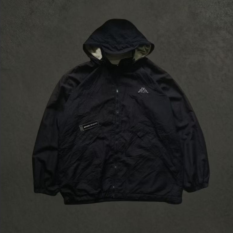 ‎"Kappa" Reversible Pollar Fleece Vintage Beige Gorpcore Jacket 2000s‎