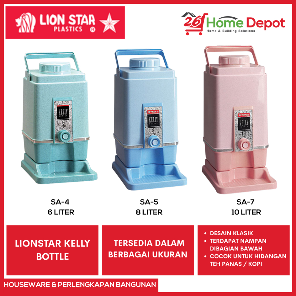 LION STAR Kelly Drink Jar - Dispenser Air Minum Plastik Kran - Tempat Air Minum teh/kopi