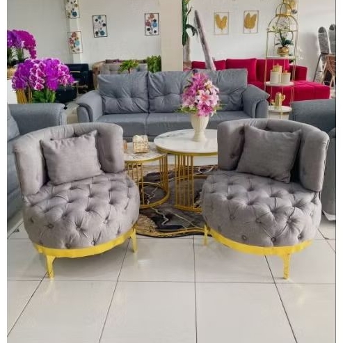 sofa santai sofa teras sofa kancing bulat lucu