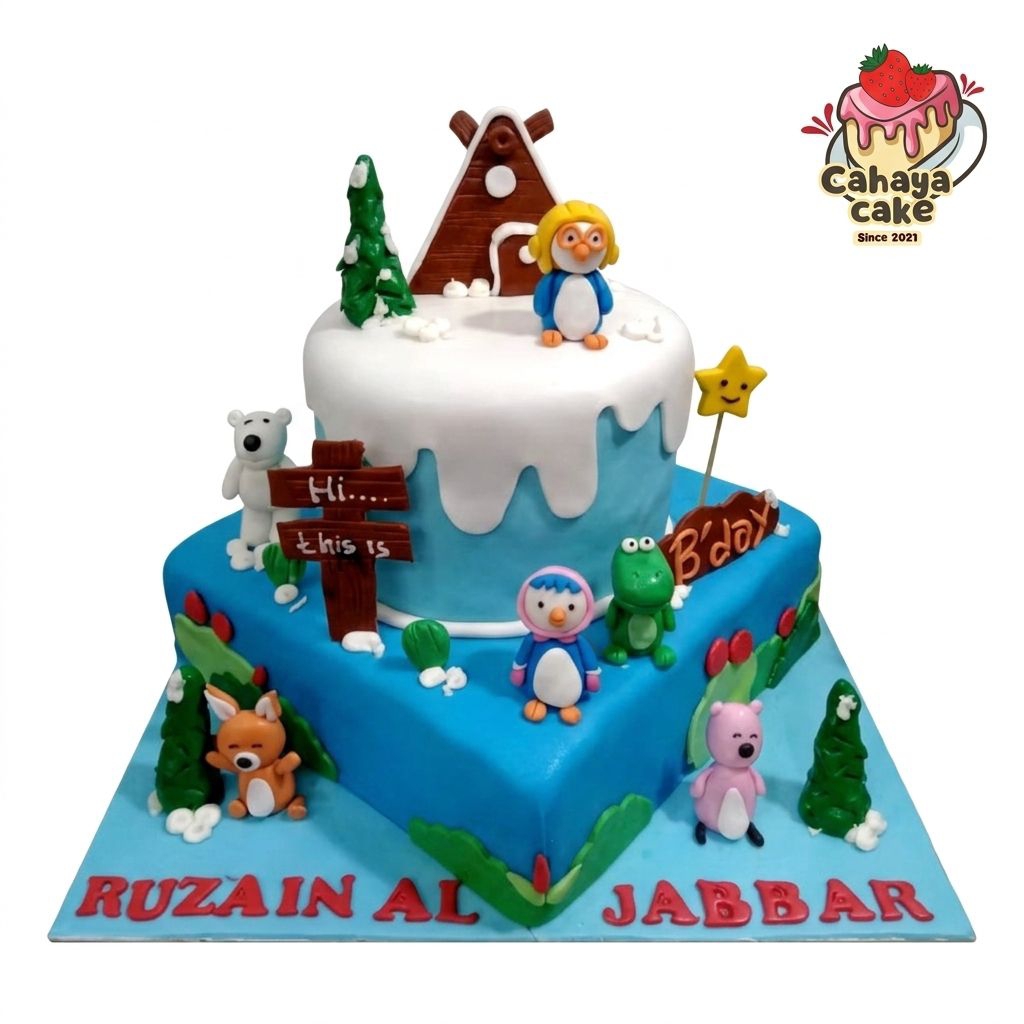Pororo Cake / Kue Ultah Karakter Pororo / Kue Ulang Tahun Pororo