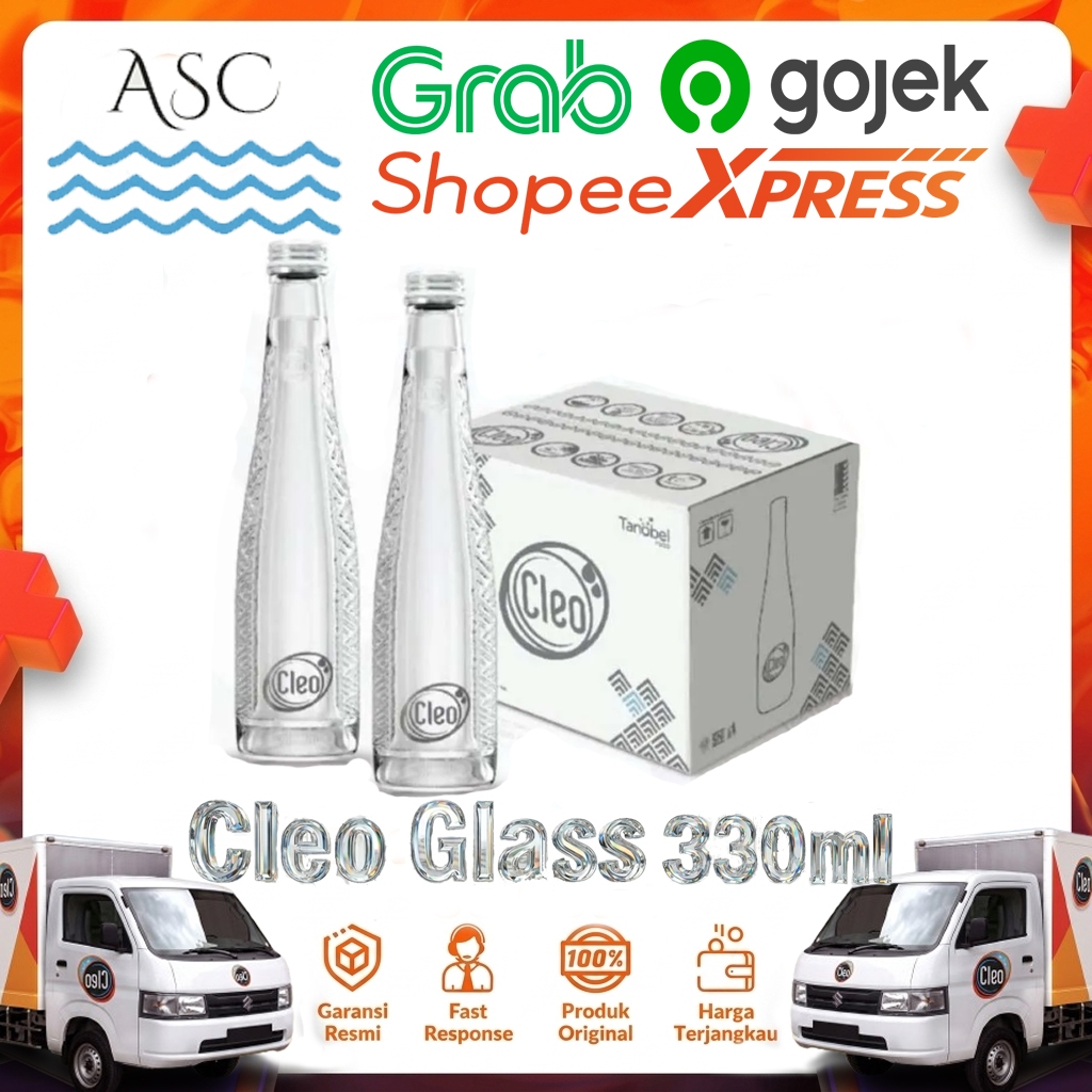Cleo Glass 330ml isi 12 Botol