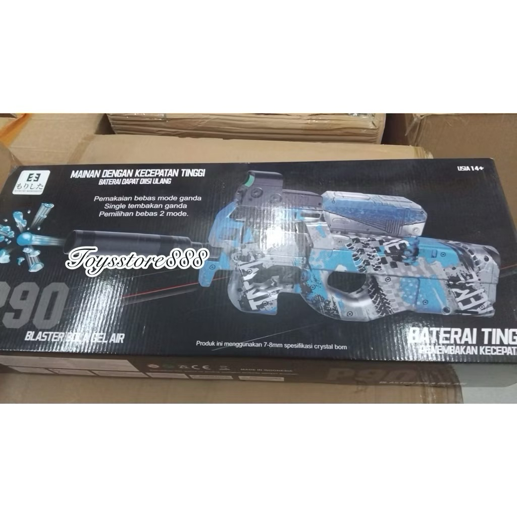 Mainan Tembakan Watergel P90 baterai tanam Tembakan seru