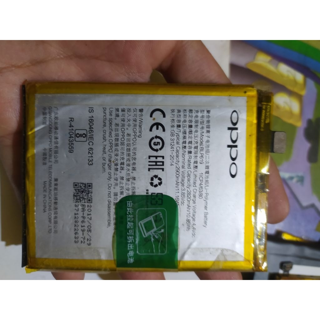 Baterai Oppo A71 Original Cabutan