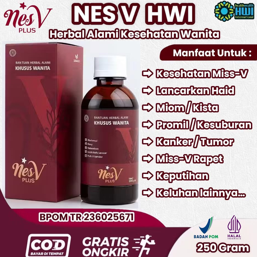 Nes V HWI Original BPOM Asli - NesV PLUS Madu Herbal Wanita Jamu Kewanitaan Perawatan Miss-v Rapet