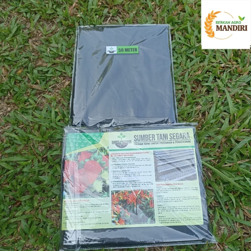 PLASTIK MULSA HITAM PERAK 50 METER MTR