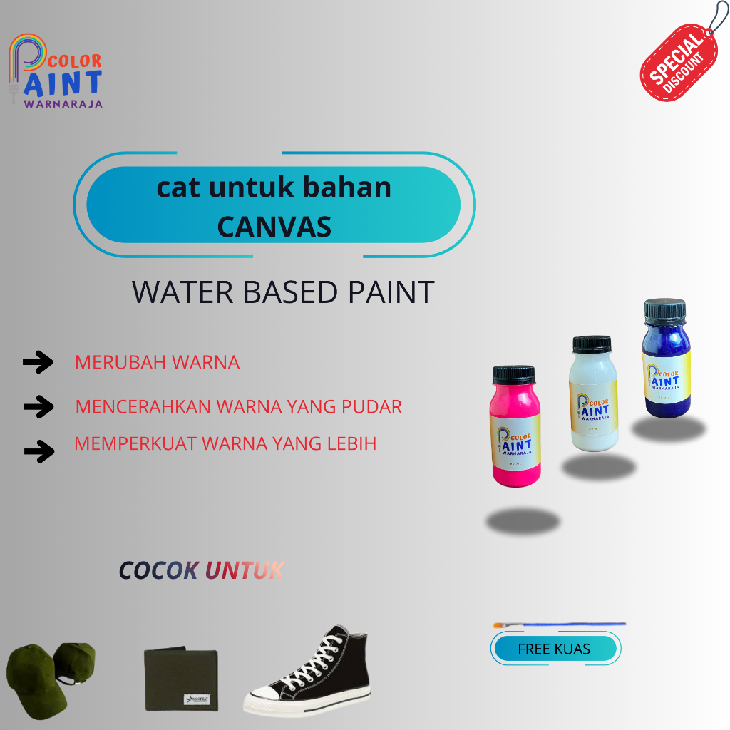 WarnaRaja -  Cat Sepatu Kanvas Jaket Water Base - Cat Sepatu Canvas Waterbased