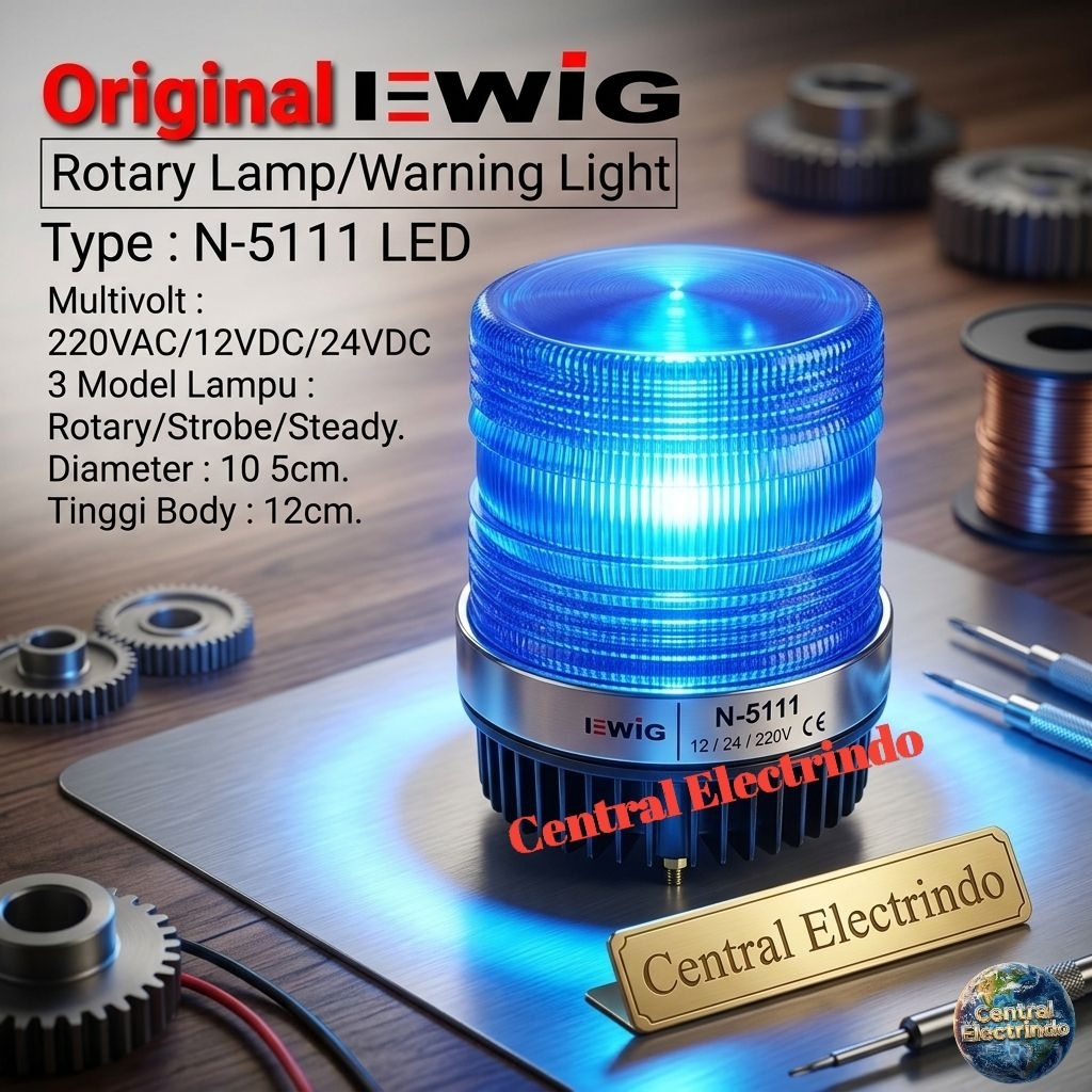Lampu LED Menara/Hias/Plang Toko N-5111 EWIG Biru Multivolt 3 Model Lampu.