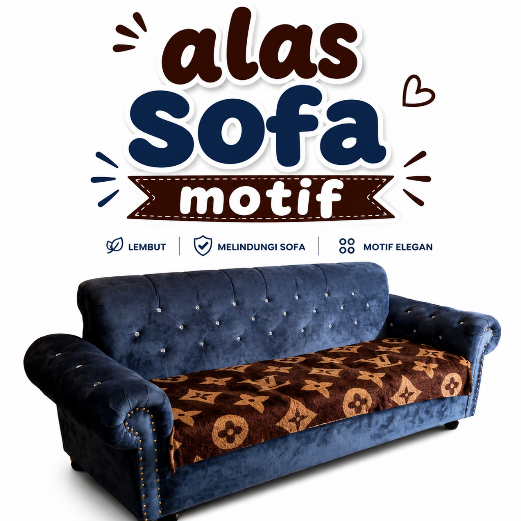 Cover Sofa Bulu Lembut Ukuran 60x180 Alas Sofa Motif Kain Penutup Alas Kursi