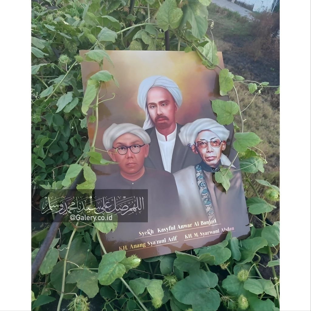 Lukisan KH Kasyful Anwar & KH. Anang Sya'rani & KH. Syarwani Abdan diatas Papan MDF ukuran 30x40|Pos