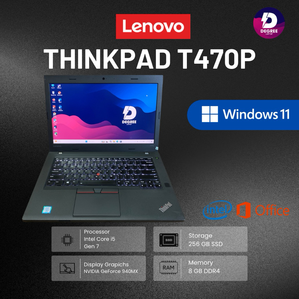 Lenovo Thinkpad T470P NVIDIA GeForce 940MX Intel Core i5 Intel Core i7 Ram 16 GB Ssd up to 1 TB Wind