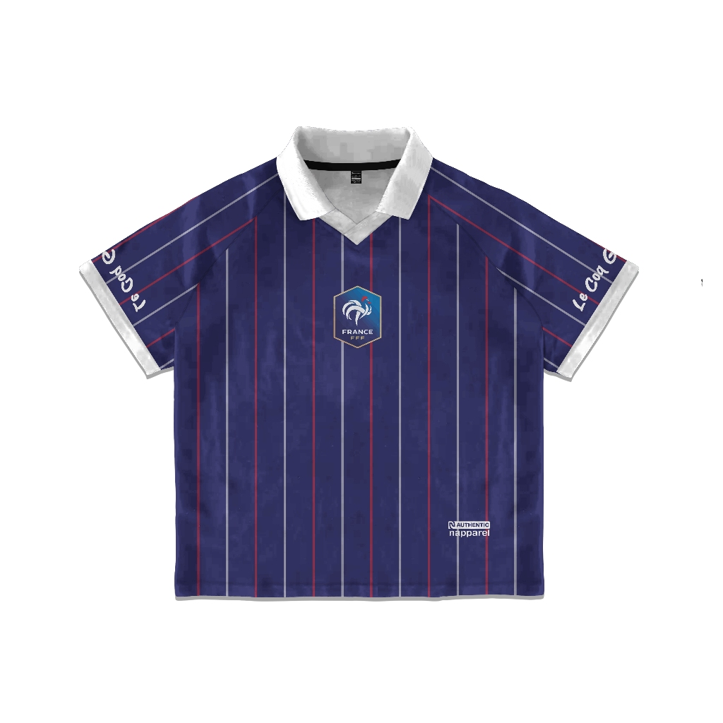 NAPPAREL Jersey bola Prancis vintage fantasy piala dunia unisex