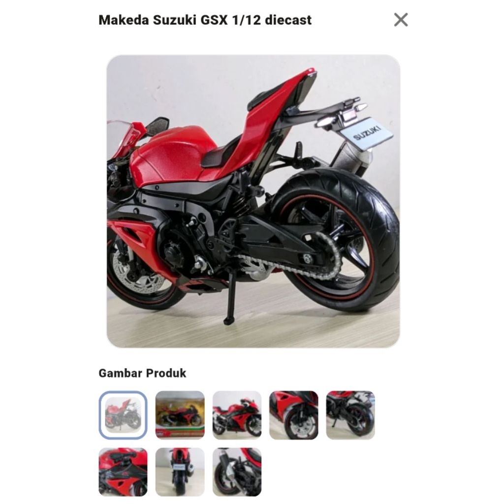 makeda Suzuki GSX 1/12 diecast motor