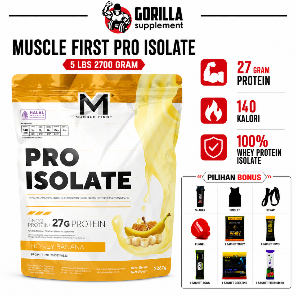 MUSCLE FIRST Pro Isolate 5 LBS / 2250 Gram - Whey Protein isolate M1 Susu Protein
