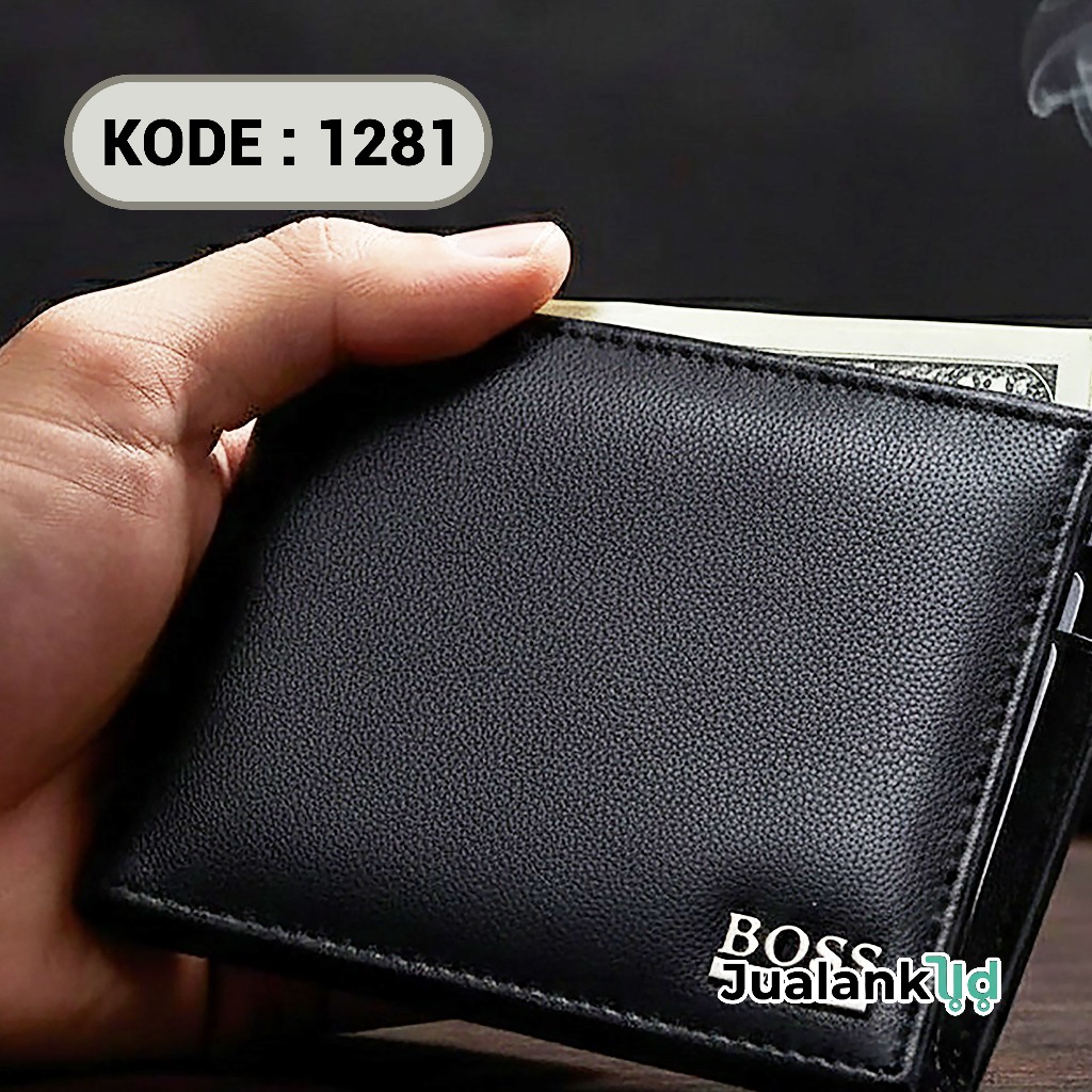 Dompet Pria Premium Kulit Sintetis Slim Wallet Pendek Elegant Minimalis