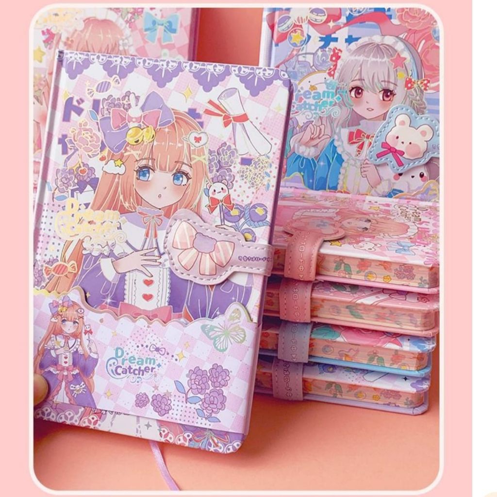 buku catatan jurnal diary A5 karakter lucu notebook magnetic cute