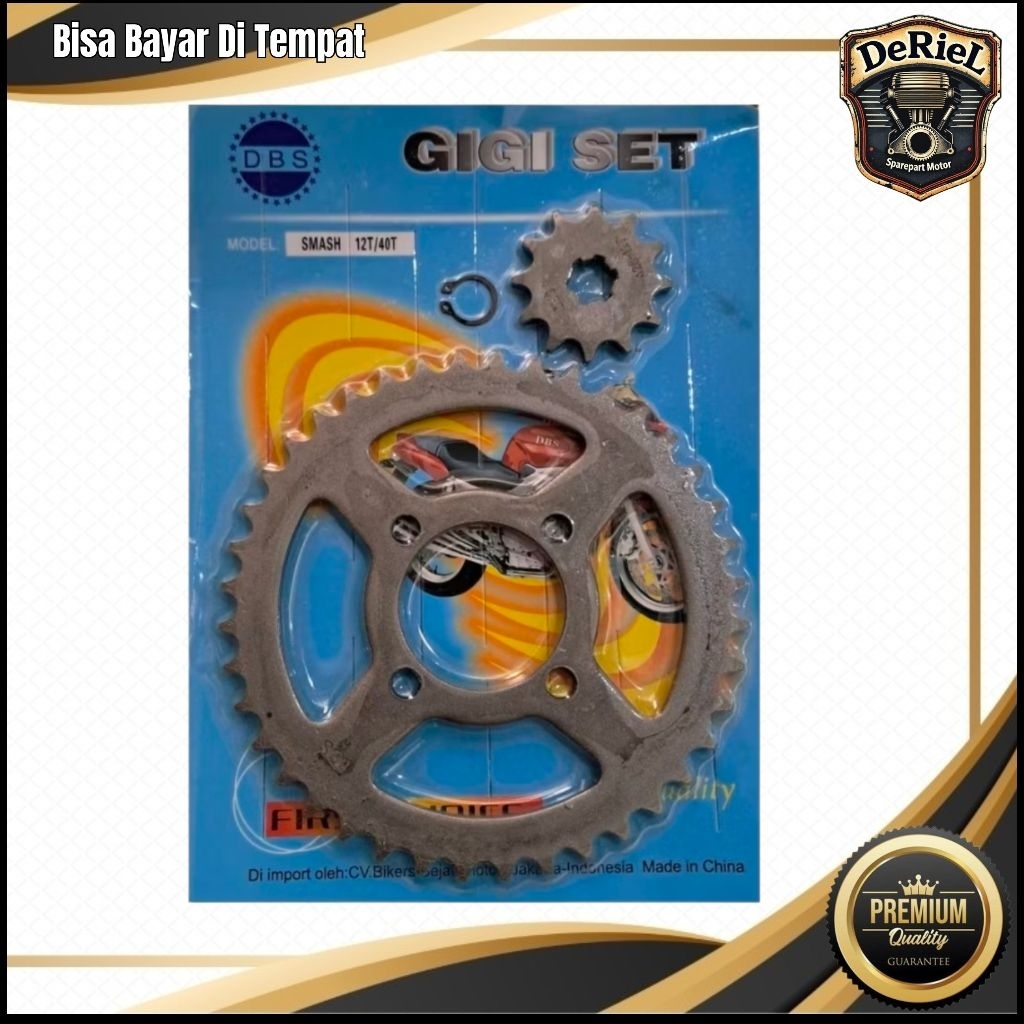 GEAR DEPAN BELAKANG SMASH 40T GIR GEAR SET 40T SMASH