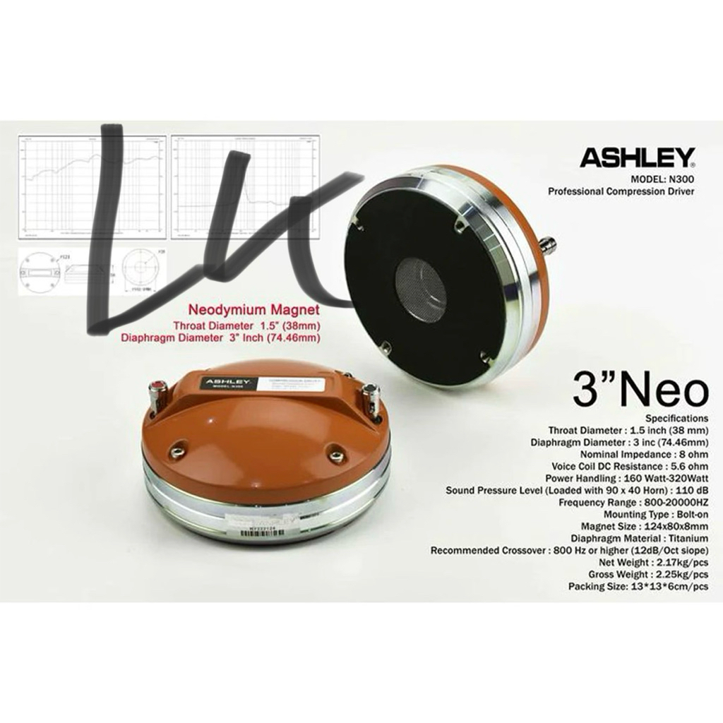 DRIVER COMPRESION TWEETER ASHLEY n300 Neodymium