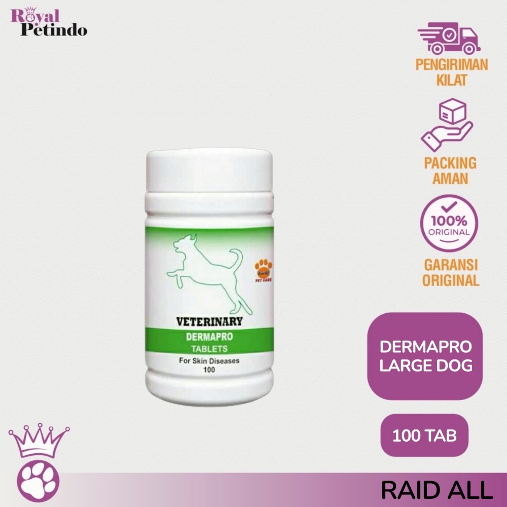 Raid All Dermapro DOG Tablets Obat Kulit / Jamur / Gatal / Sakit Kulit Anjing 100 Tablets