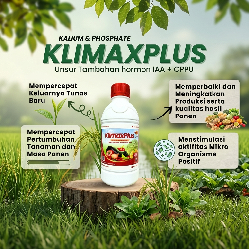 KLIMAXPLUS 500g Pupuk Perangsang Bunga Buah Booster Anti Rontok Pelebat Nutrisi Tanaman Cabai Tomat 