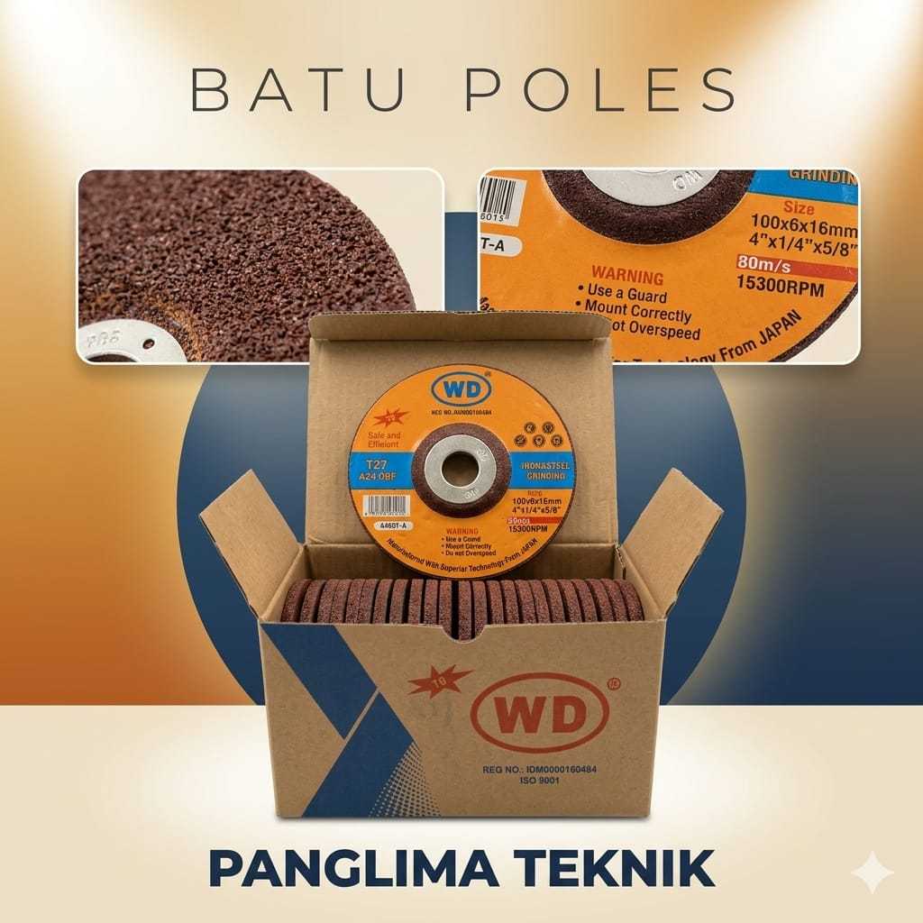 1pak (25 Pcs) WD Batu Gerinda Poles  - Nippon Resibon, Asah Besi & Logam 4