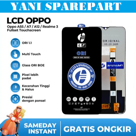 LF SILVER LCD TS OPPO REALME 3/3i/ A5S/A12/A7/A11K ORIGINAL UNIVERSAL QUALITY