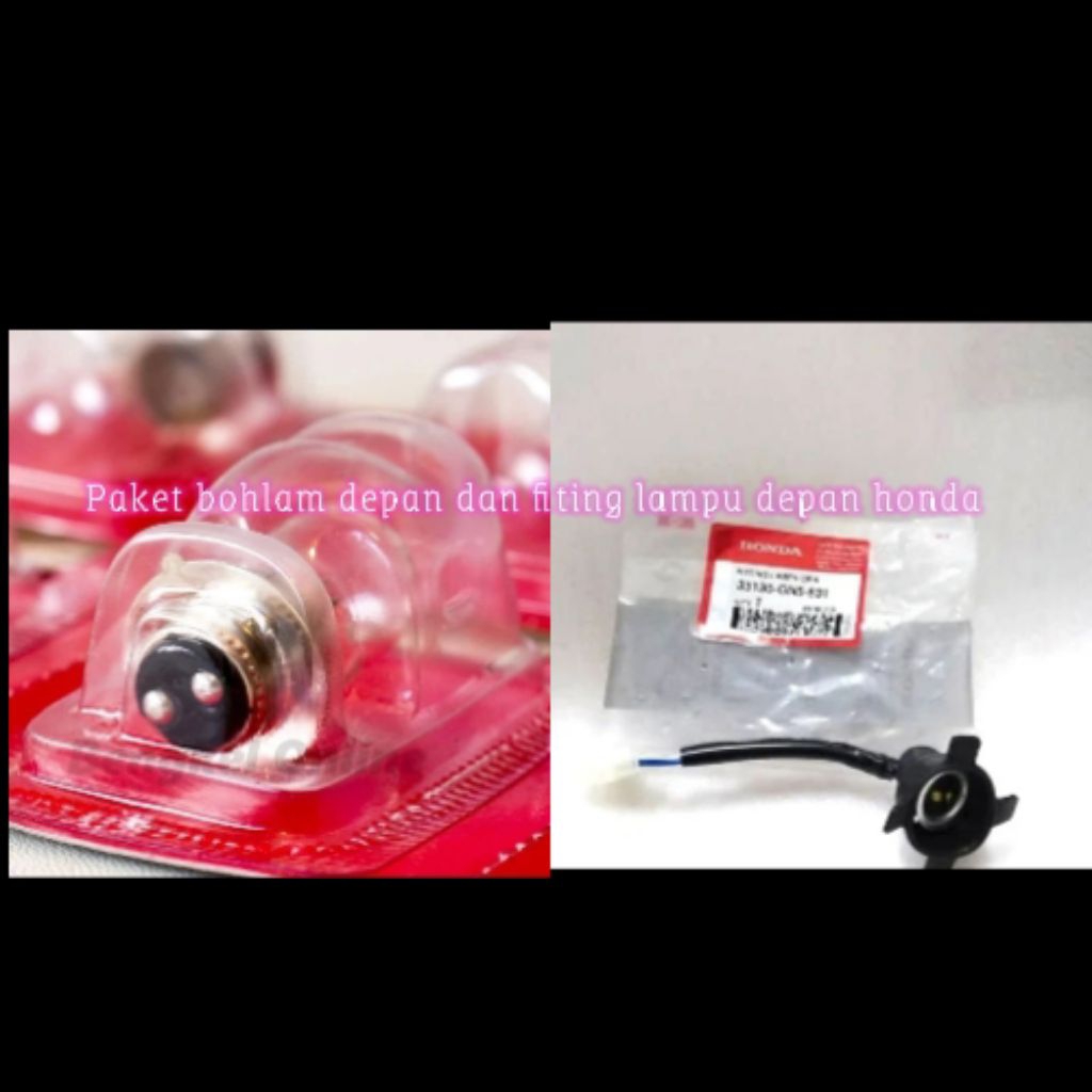 Paket set fiting lampu dan Bohlam depan honda untuk motor beat scoopy spacy vario grand supra x gran