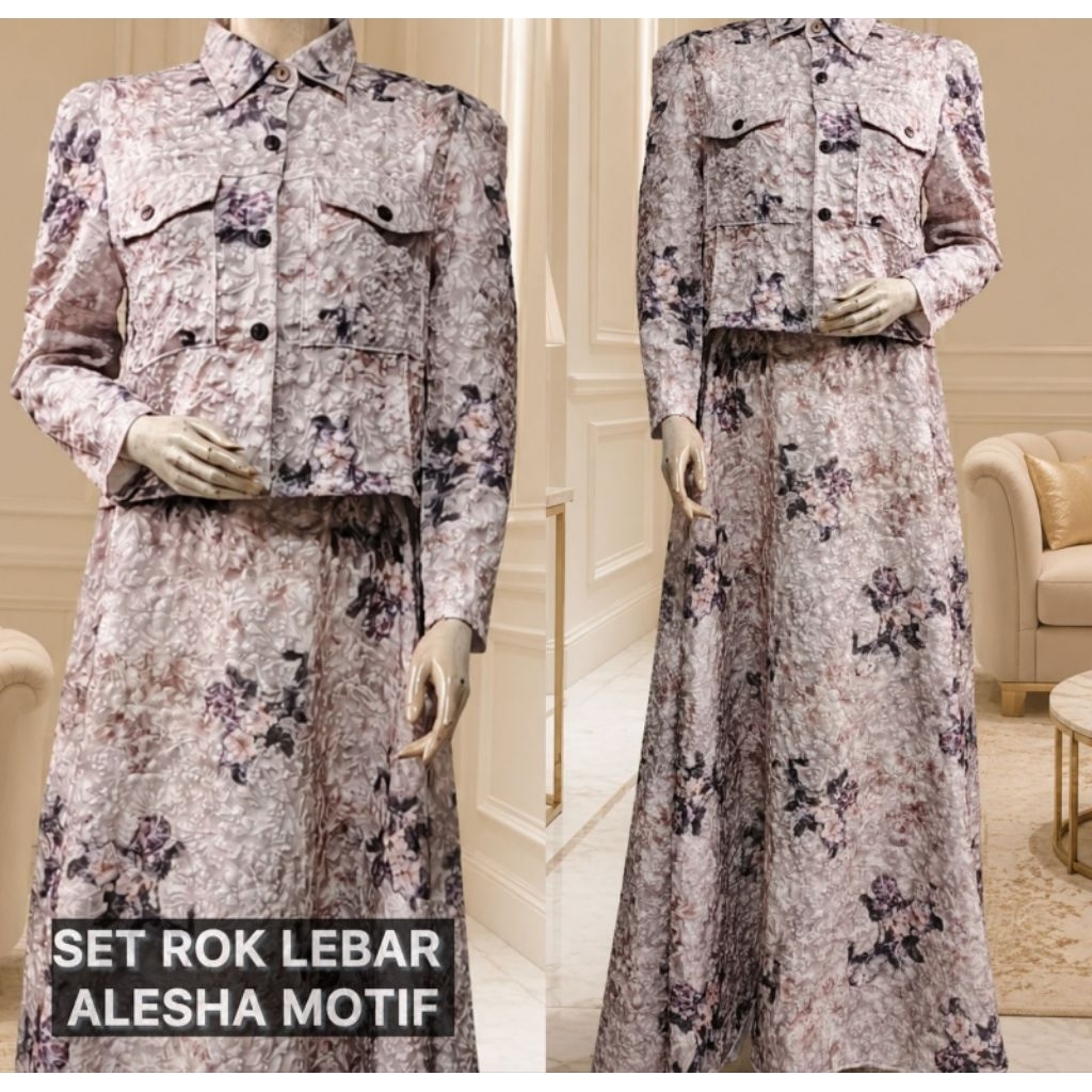 One Set Rok Alesha Lebar Motif