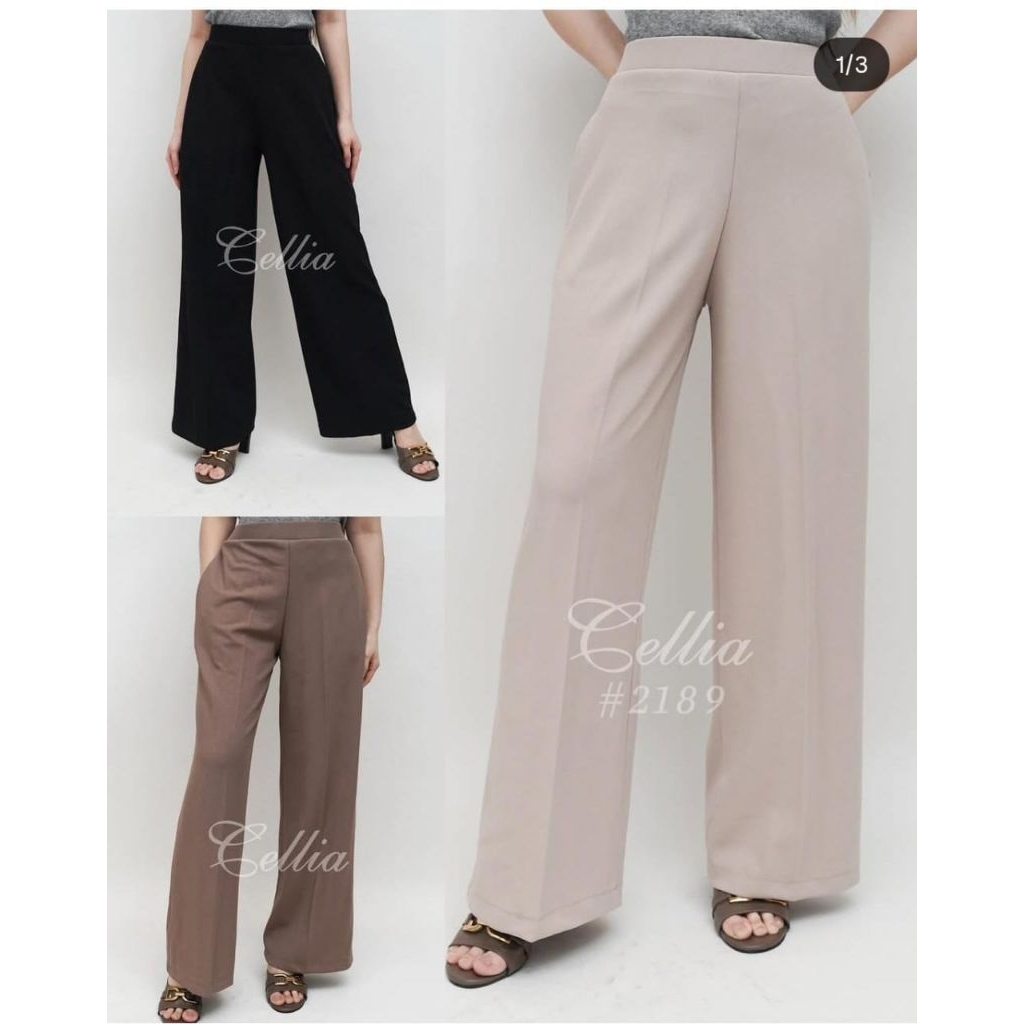 BRINA KULOT CELLIA BAHAN MOSCREP/ CELANA KULOT CELLIA ORI // Cullote cellia variasi Kantong Kiri kan