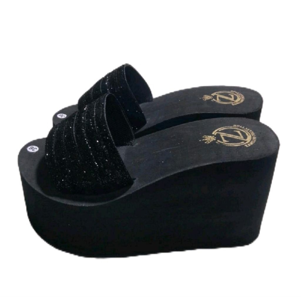 sandal wedges 10cm kokop glitter