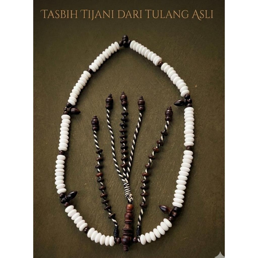 tasbih tulang setting tijani mix galih asem | Tasbih tijani tulang unta pipih 11 mm