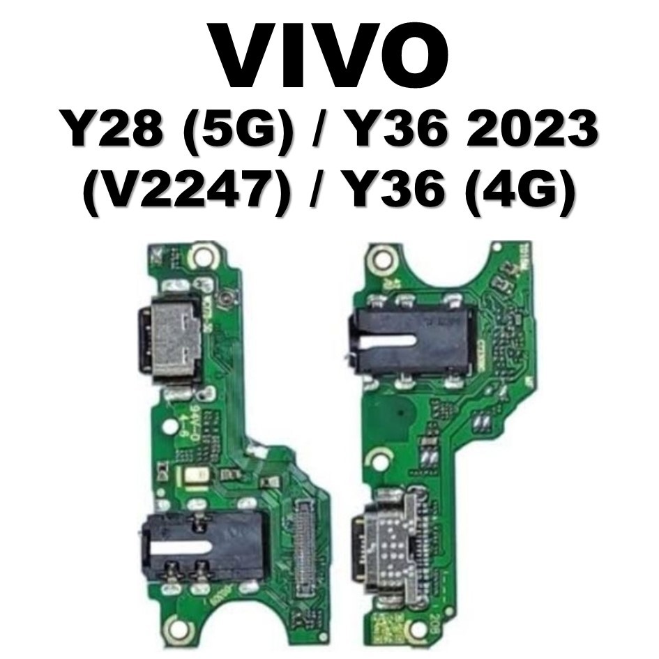 PCB PAPAN CONEKTOR CAS VIVO  Y28 (5G) / Y36 2023 (V2247) / Y36 (4G) + CON H / F + MIC ORI COPOTAN