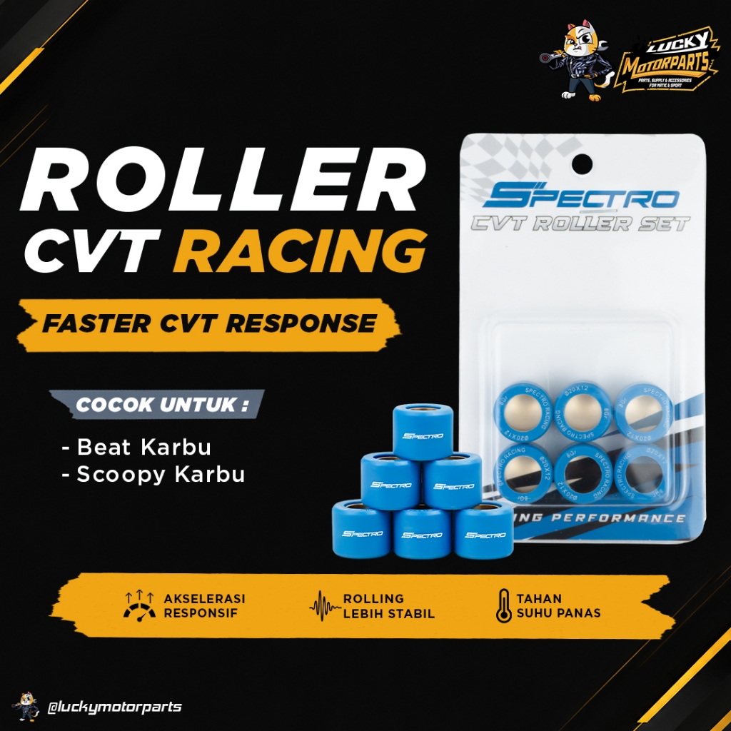 Spectro Roller Beat Karbu Scoopy Karbu Roler Racing Pulley Rumah Roller Upgrade CVT Kirian Racing