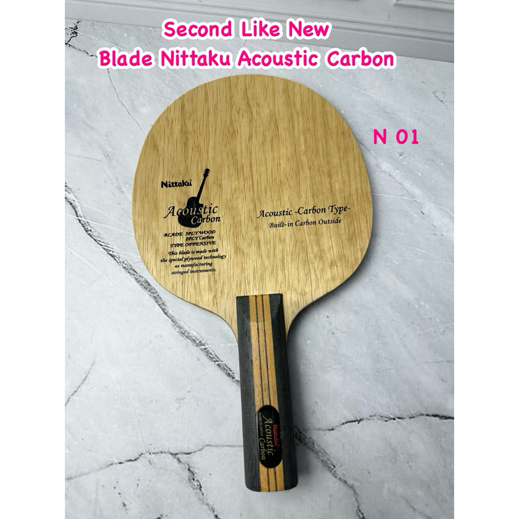 SECOND LIKE NEW BLADE KAYU PINGPONG TENIS MEJA NITTAKU ACOUSTIC CARBON ST