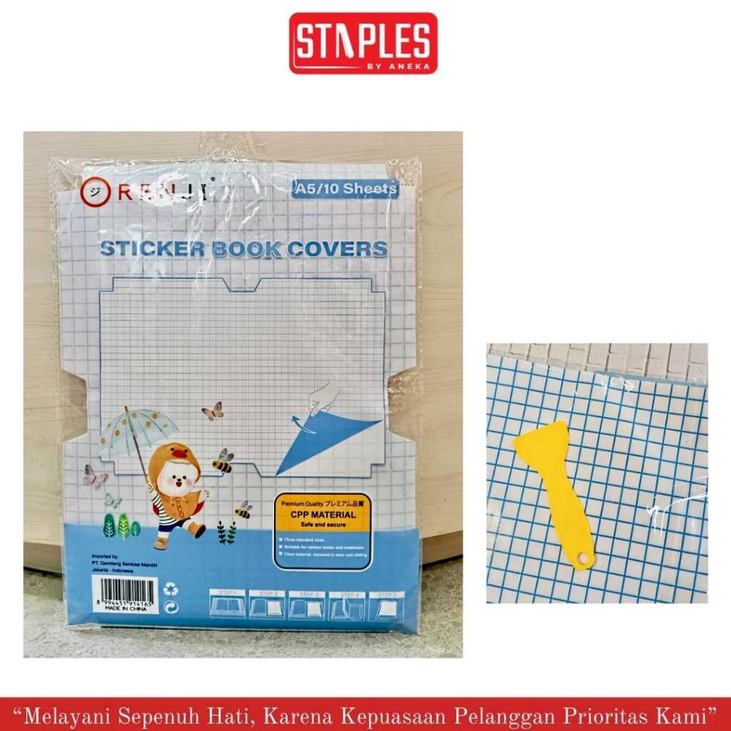 Sampul Sticker Transparan Buku Kwarto - Boxy 10Lembar / Sampul Buku Sticker Tahan Air / Sampul Buku 