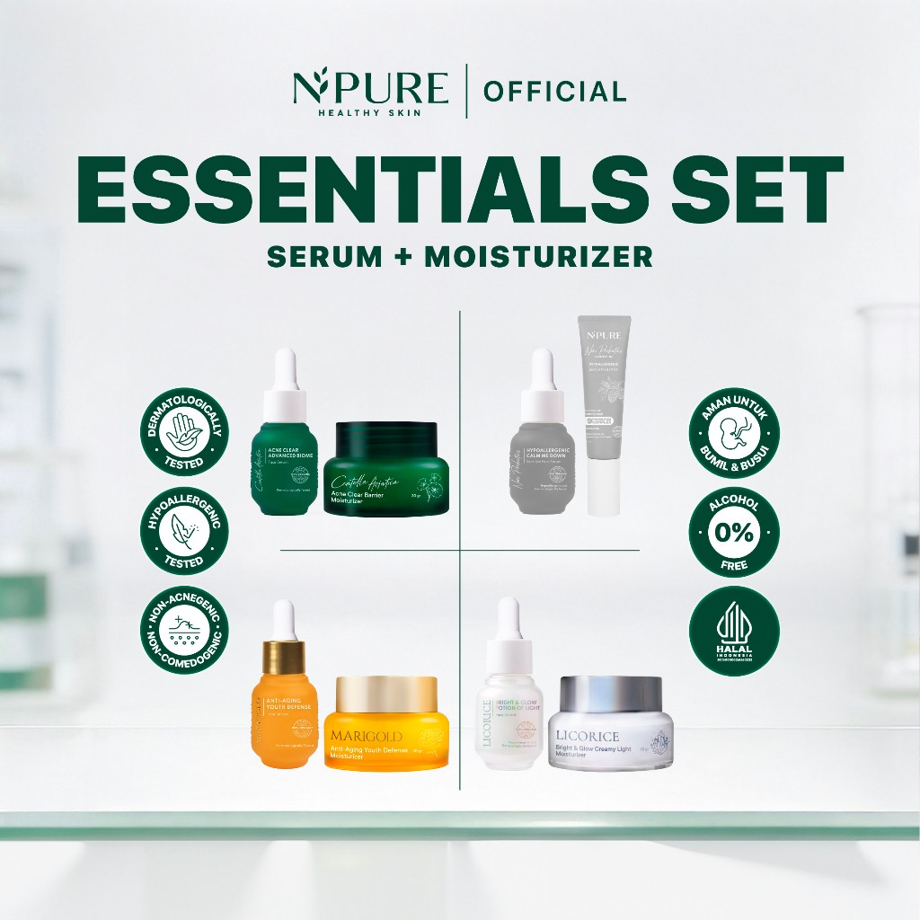 [PAKET 2 PCS] NPURE Paket 2pcs Serum + Moisturizer / paket serum dan moisturizer / skincare kit / pa