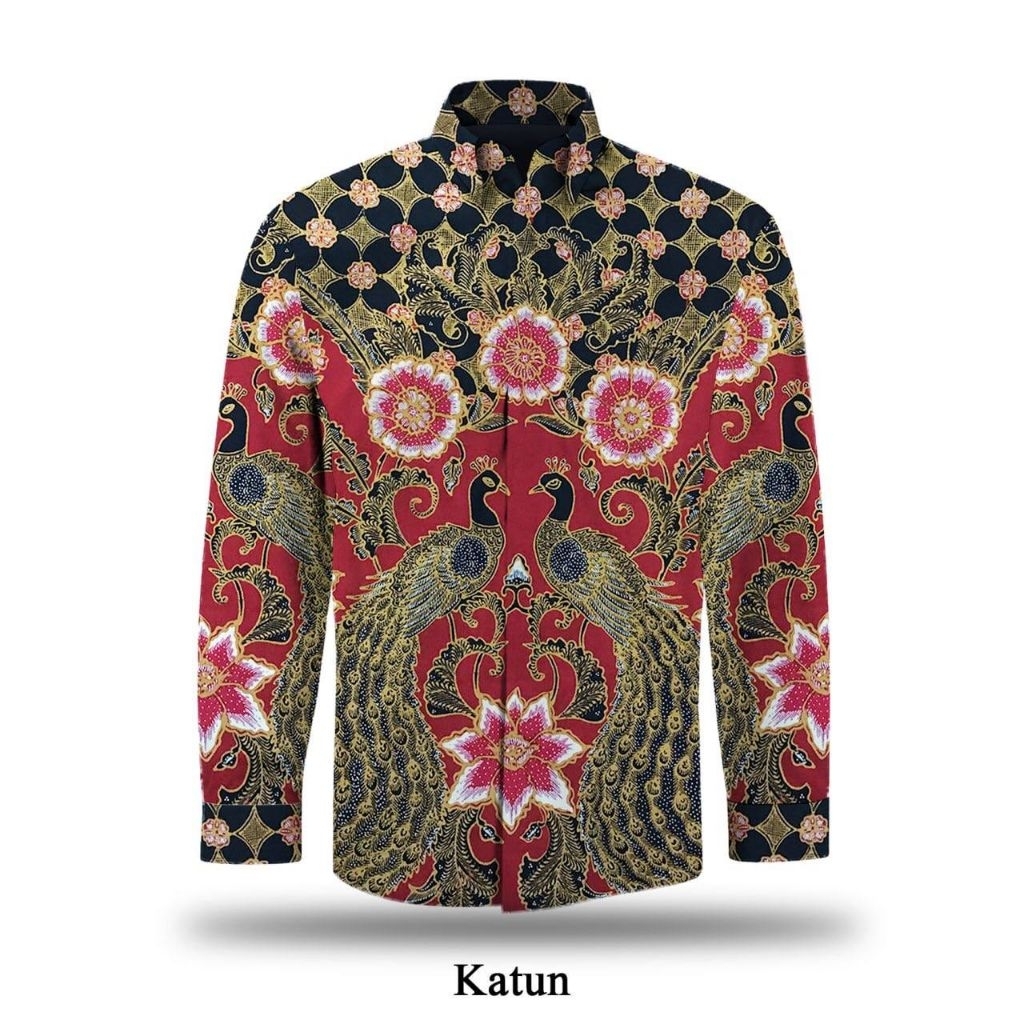 kain batik tulis pria bahan katun batik tulis warna merah mewah