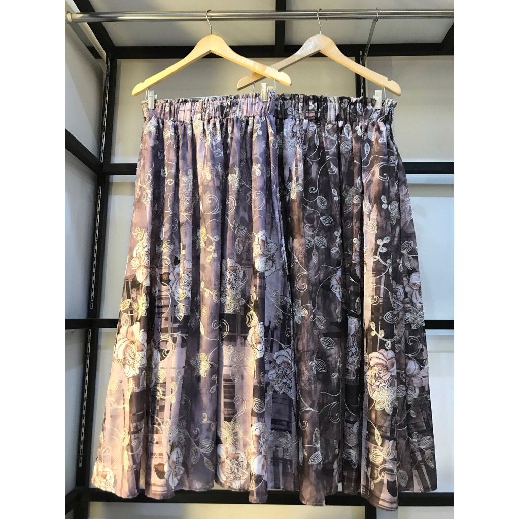 Rok katun bordir bunga jumbo terbaru