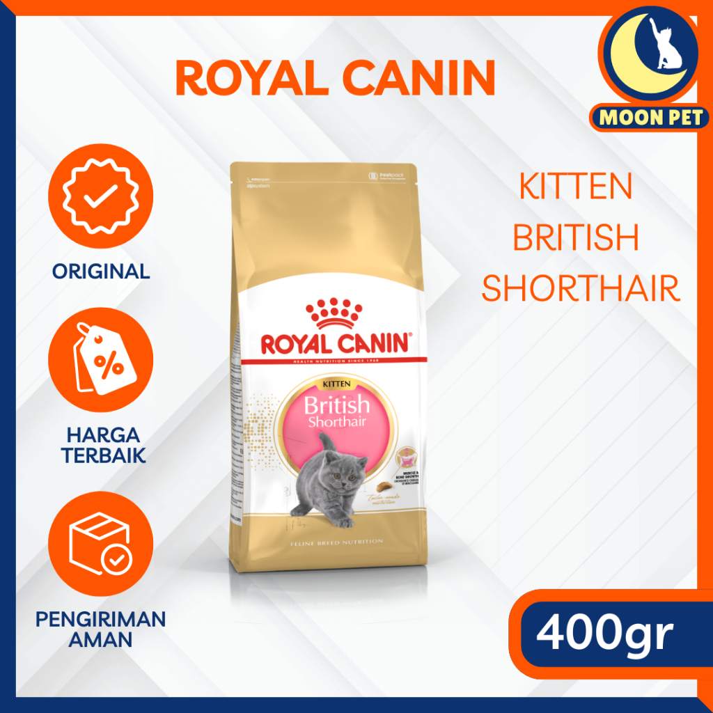 Royal Canin Kitten British Shorthair Dry Makanan Kering Anak Kucing British Shorthair 400gr