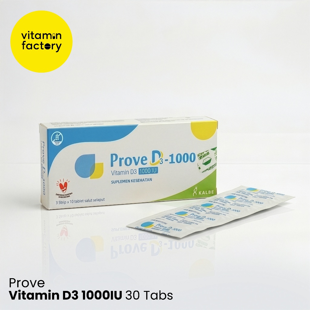 Vitamin D 1000 IU Prove D3 1000  isi 30 Tablet BPOM Kalbe