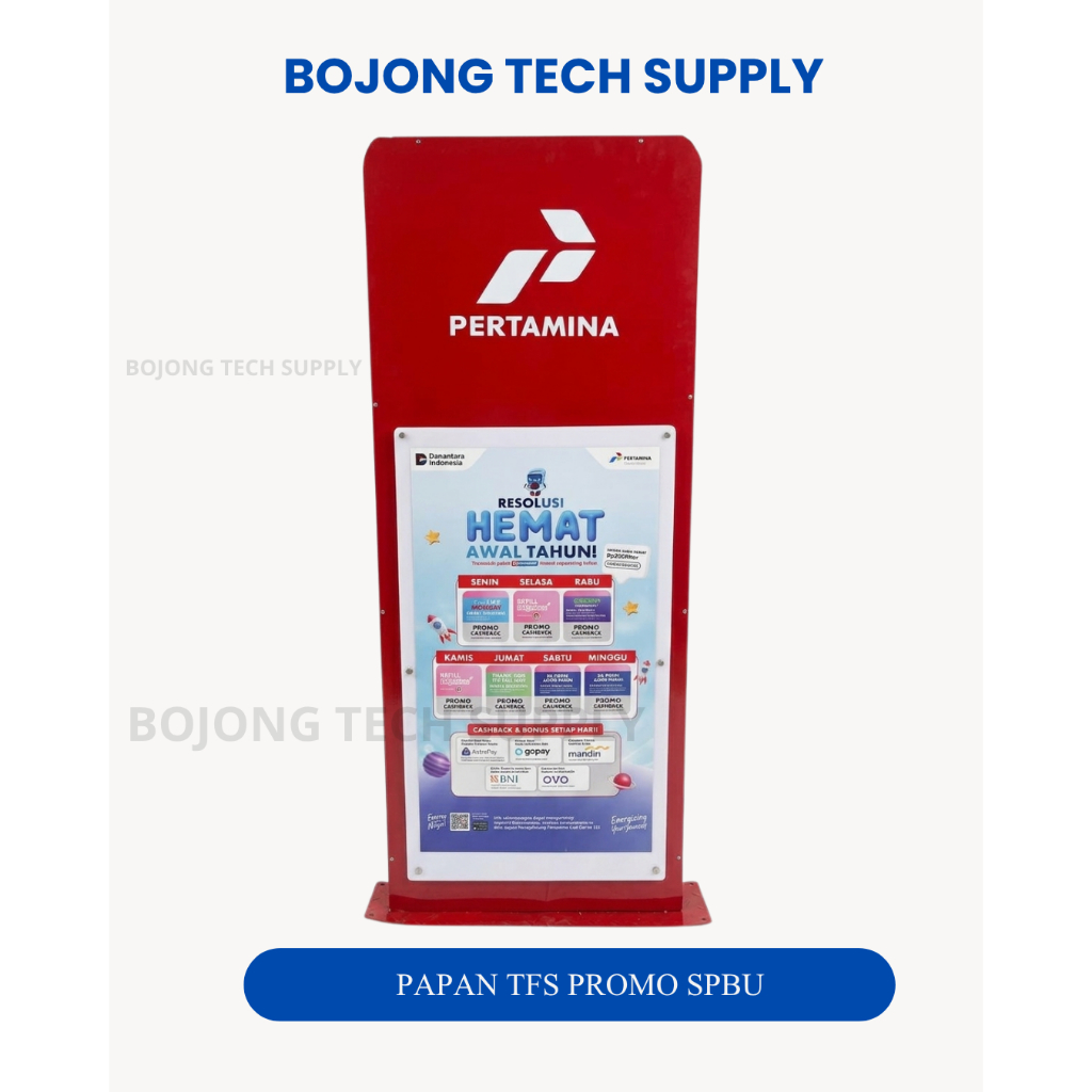Totem Papan TFS Promosi Pertamina Akrilik SUDAH TERMASUK PACKING KAYU - bojong tech supply