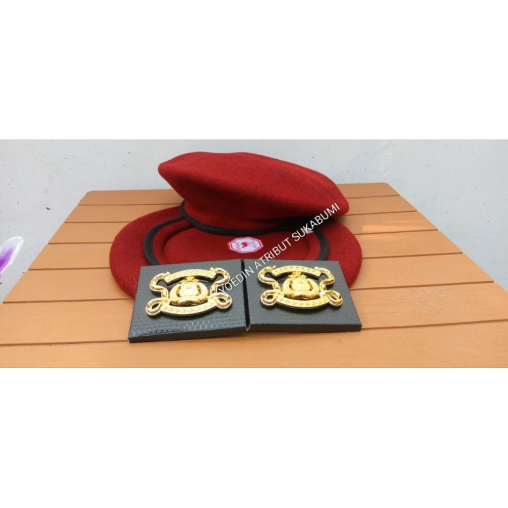 Baret Reskrim Merah / Baret Reskrim Polri / Baret Camel /  Baret  Fure Wool / Baret Premium