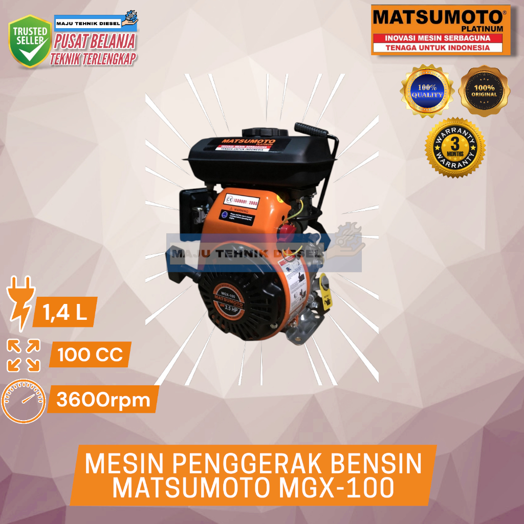 Mesin Pengerak Bensin 3 HP MATSUMOTO MGX 100