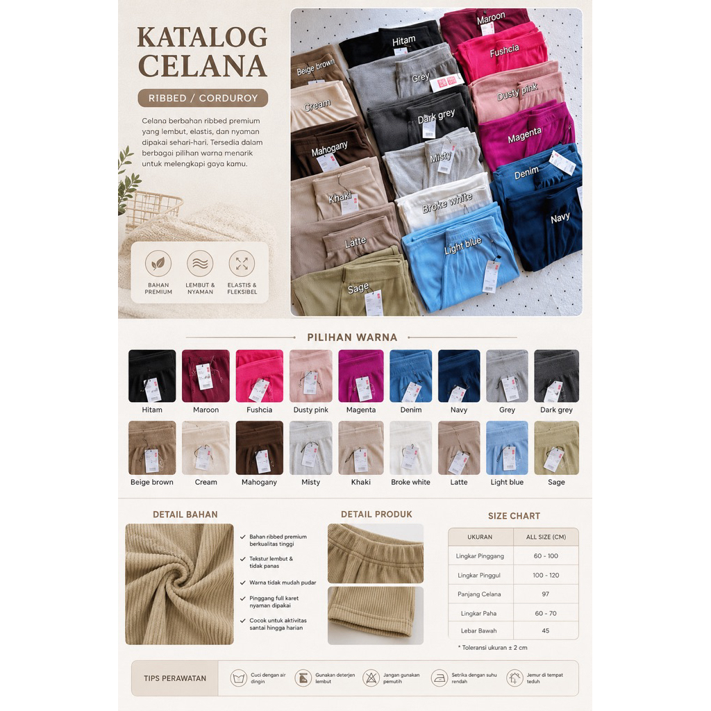 Celana Kulot Knit Rib Alaa Uniqlo