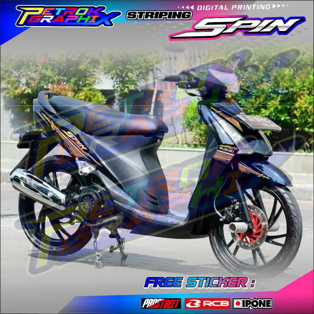 STRIPING VARIASI SUZUKI SPIN 125 / STICKER LIST VARIASI MOTOR SPIN 125