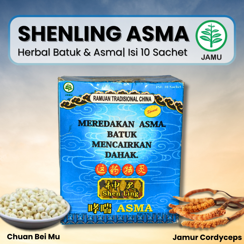Shenling Asma Serbuk Herbal 10 Sachet - Bantu Redakan Sesak Nafas & Batuk
