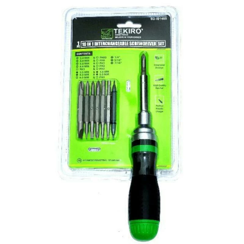 OBENG RATCHET 19 IN 1 TEKIRO Tekiro Obeng Ratchet 19 in 1 dengan ratchet berkualitas tinggi