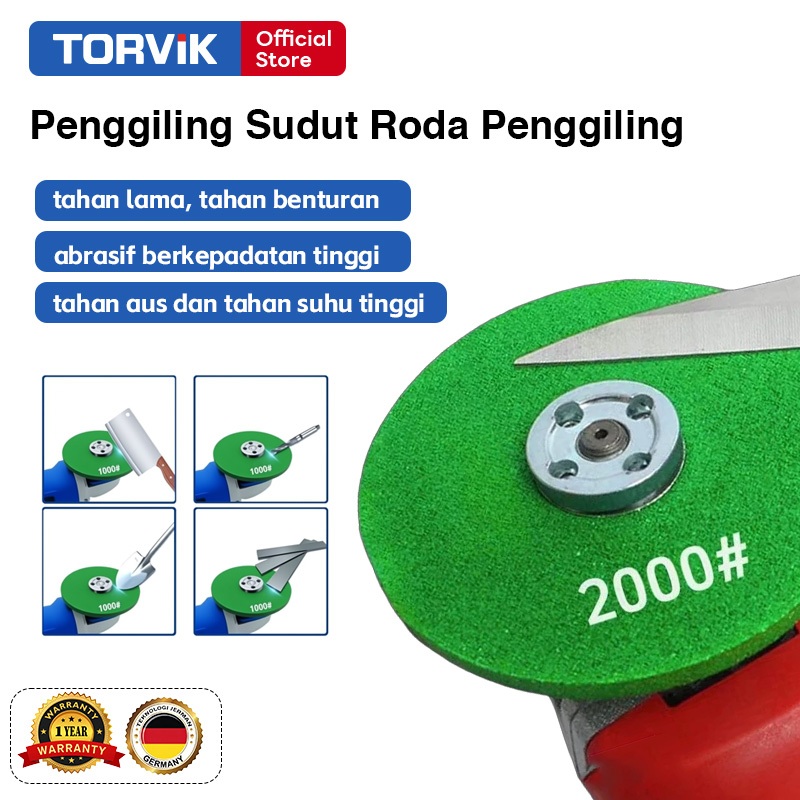 TORVIK Mata Gerinda Amplas Halus Grinding Wheel 100-2000 Grit Poles Besi Stainless Kayu Batu