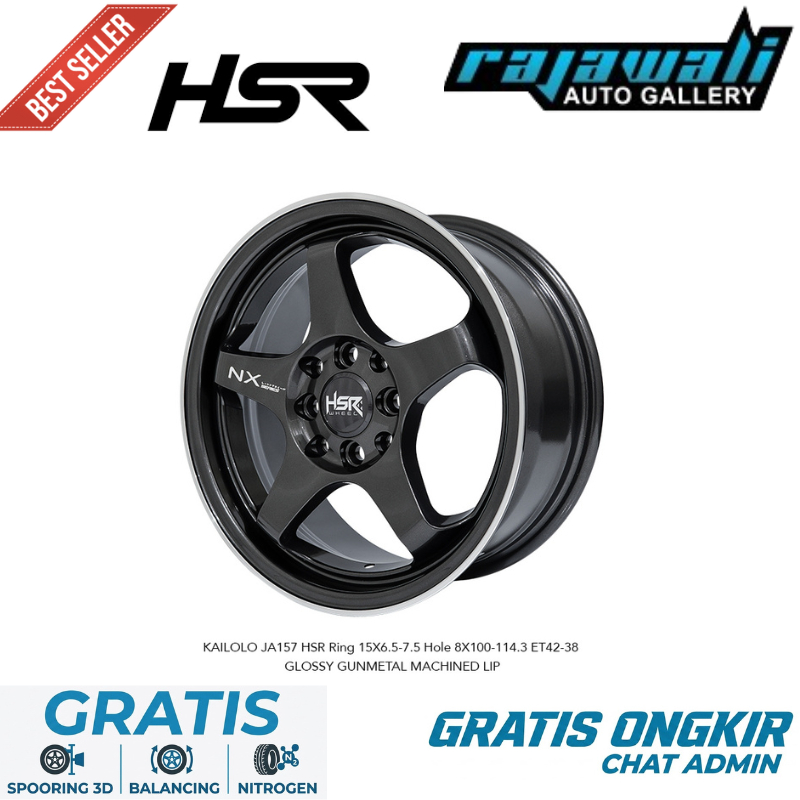 Pelek Mobil Ring 15 HSR KAILOLO Lebar 6,5-7,5 Pcd 8x100-114,3 Buat Jazz Yaris Vios Swift Dll Velg 15