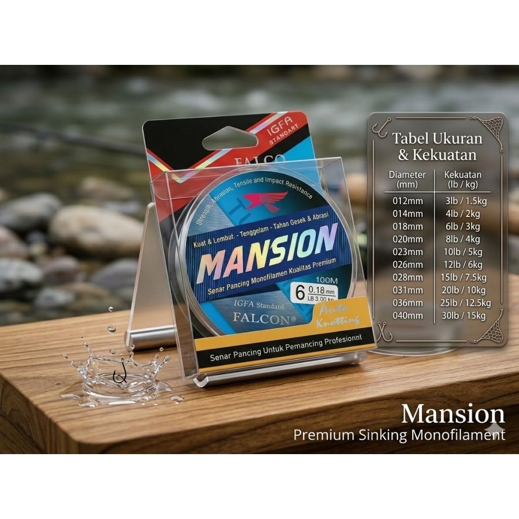 Senar Falcon Mansion panjang 100 meter