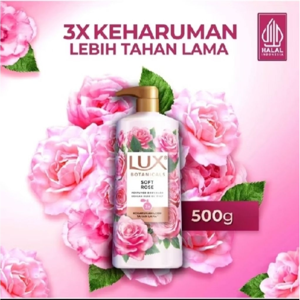 Lux body wash 500ml soft rose botanical pump